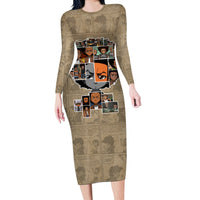 Huey Freeman Long Sleeve Bodycon Dress African American - Wonder Print Shop