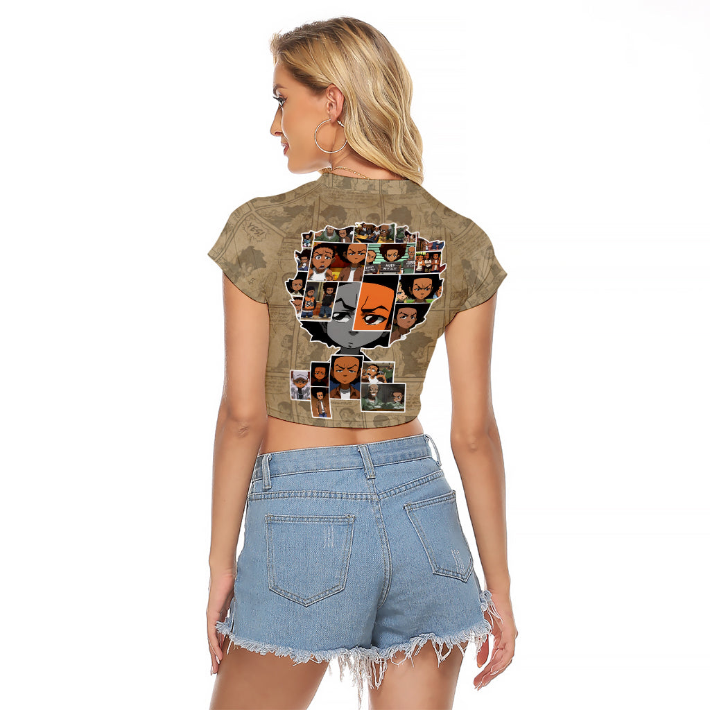 Huey Freeman Raglan Cropped T Shirt African American - Wonder Print Shop