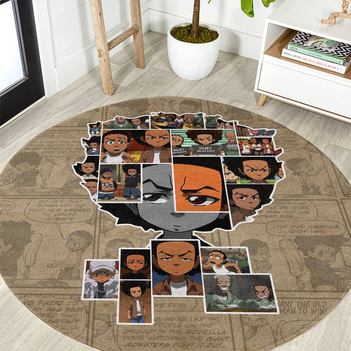 Huey Freeman Round Carpet African American