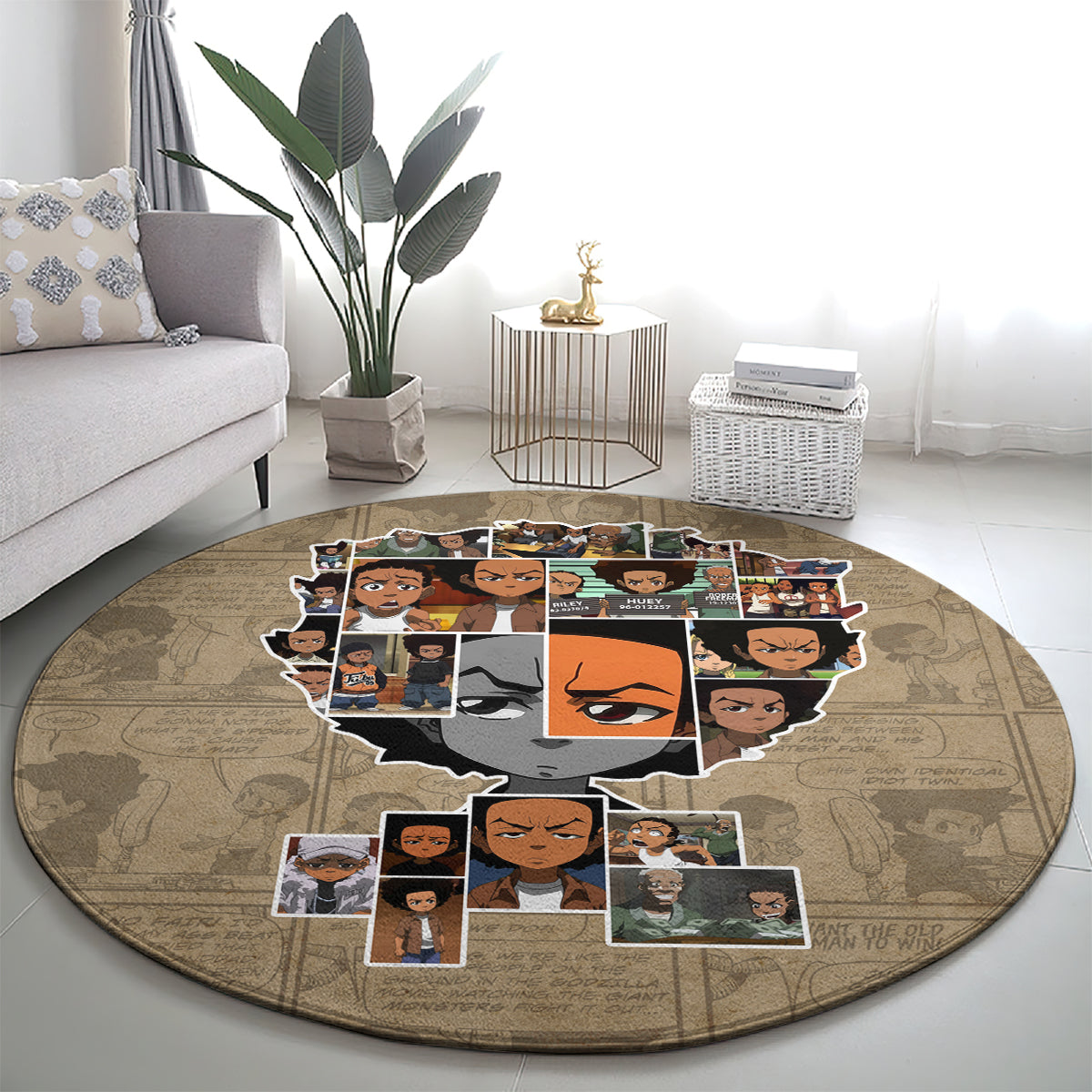 Huey Freeman Round Carpet African American