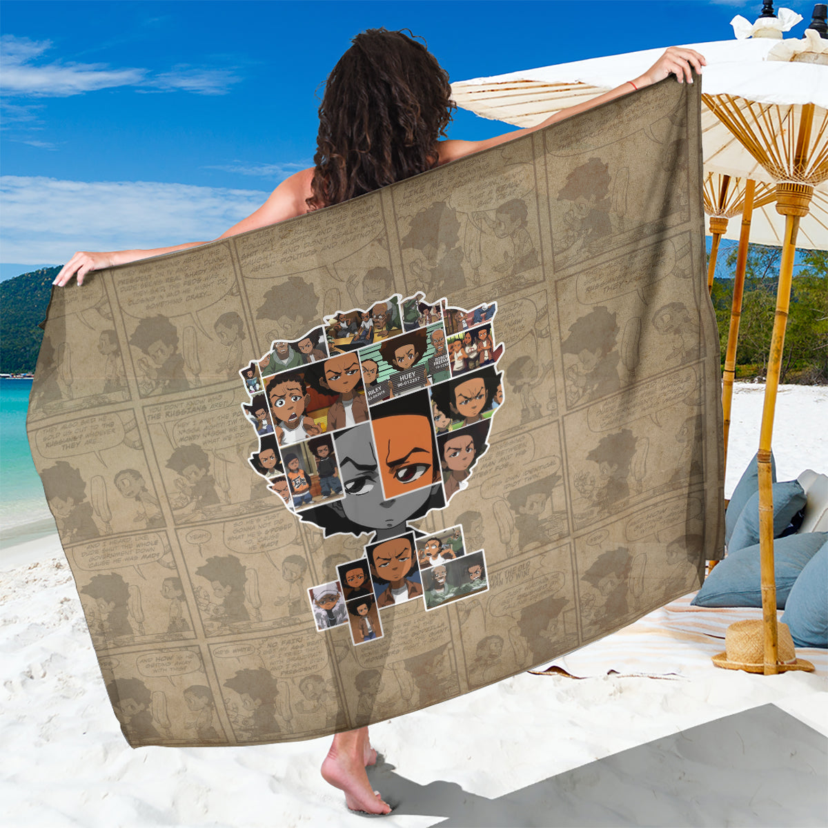 Huey Freeman Sarong African American - Wonder Print Shop
