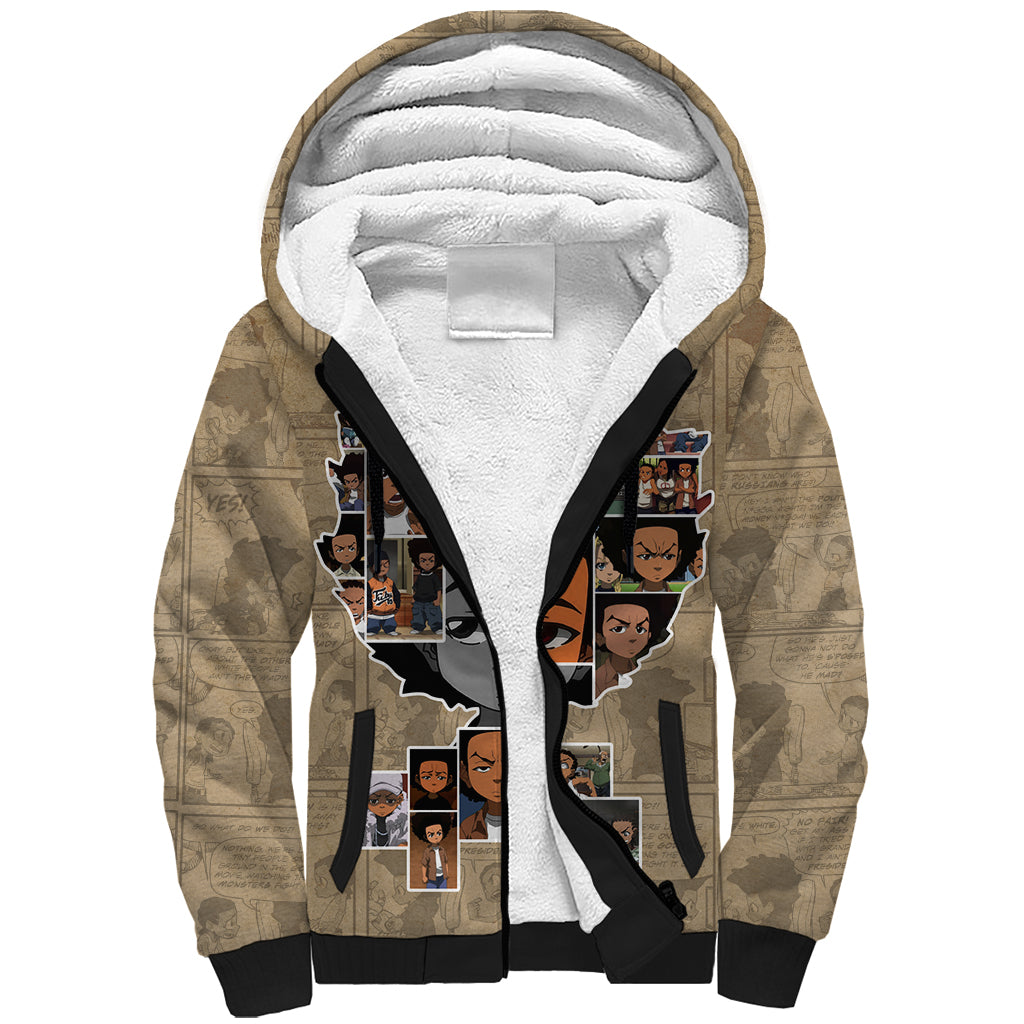 Huey Freeman Sherpa Hoodie African American - Wonder Print Shop