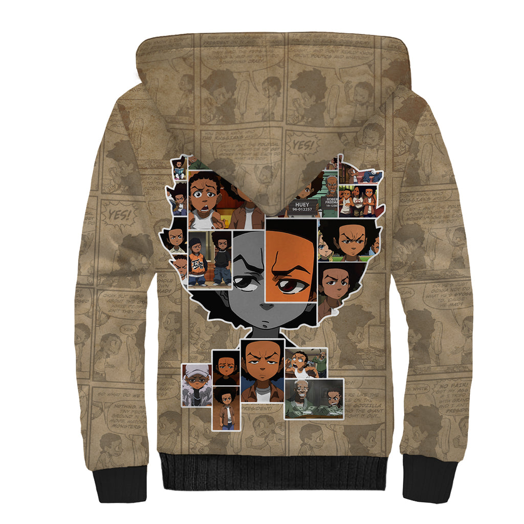 Huey Freeman Sherpa Hoodie African American - Wonder Print Shop