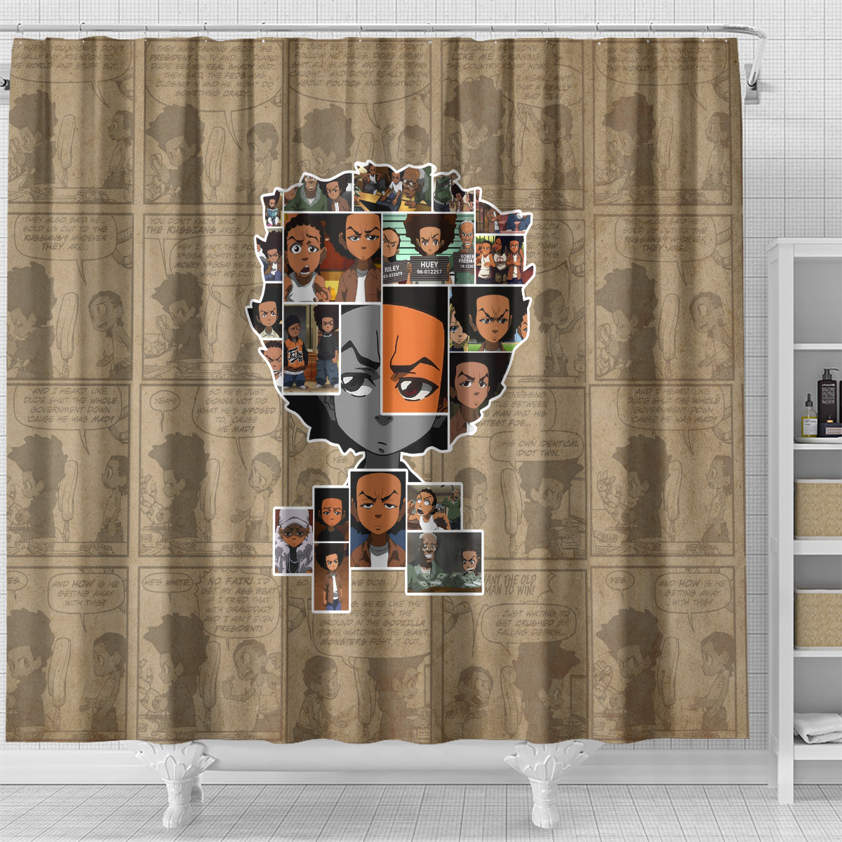 Huey Freeman Shower Curtain African American