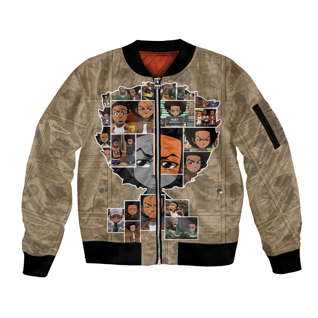 Huey Freeman Sleeve Zip Bomber Jacket African American - Wonder Print Shop