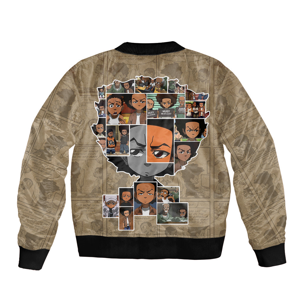 Huey Freeman Sleeve Zip Bomber Jacket African American - Wonder Print Shop