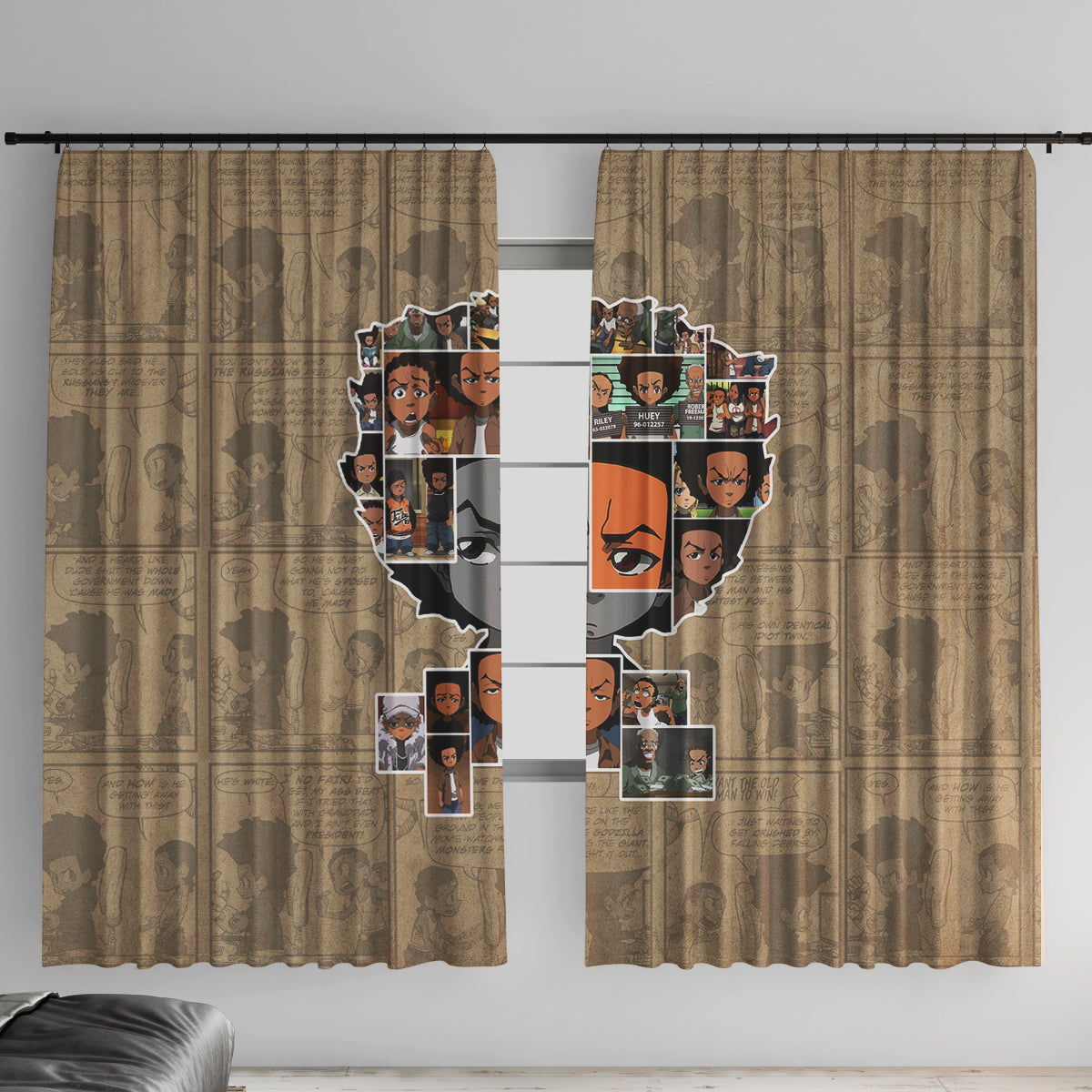 Huey Freeman Window Curtain African American - Wonder Print Shop