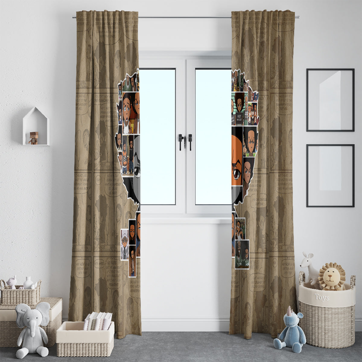 Huey Freeman Window Curtain African American - Wonder Print Shop