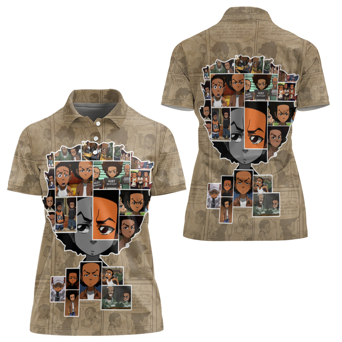 Huey Freeman Women Polo Shirt African American - Wonder Print Shop