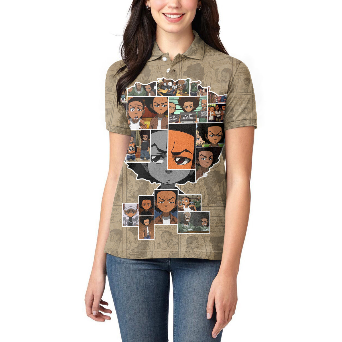 Huey Freeman Women Polo Shirt African American - Wonder Print Shop