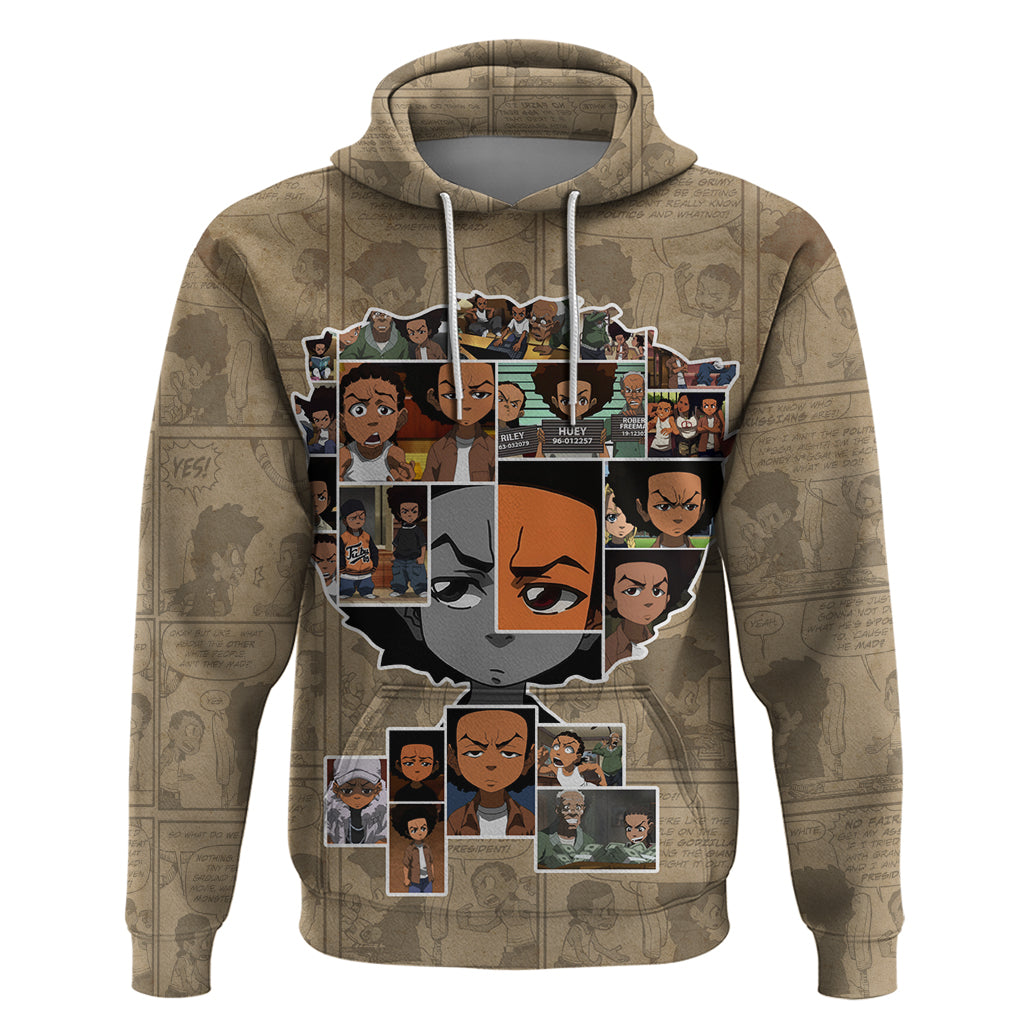 Huey Freeman Zip Hoodie African American - Wonder Print Shop