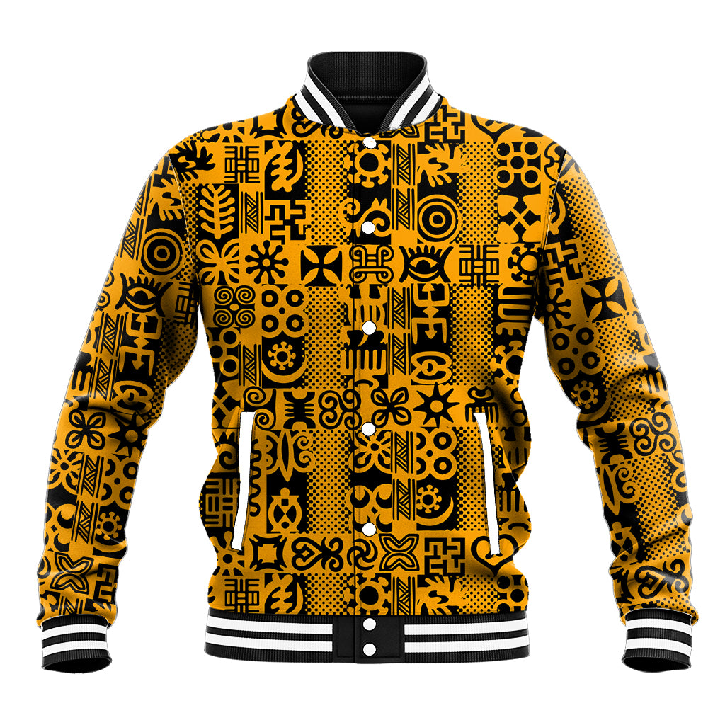 Culture Adinkra Baseball Jacket West African Yellow Art - Wonder Print Shop