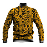 Culture Adinkra Baseball Jacket West African Yellow Art - Wonder Print Shop