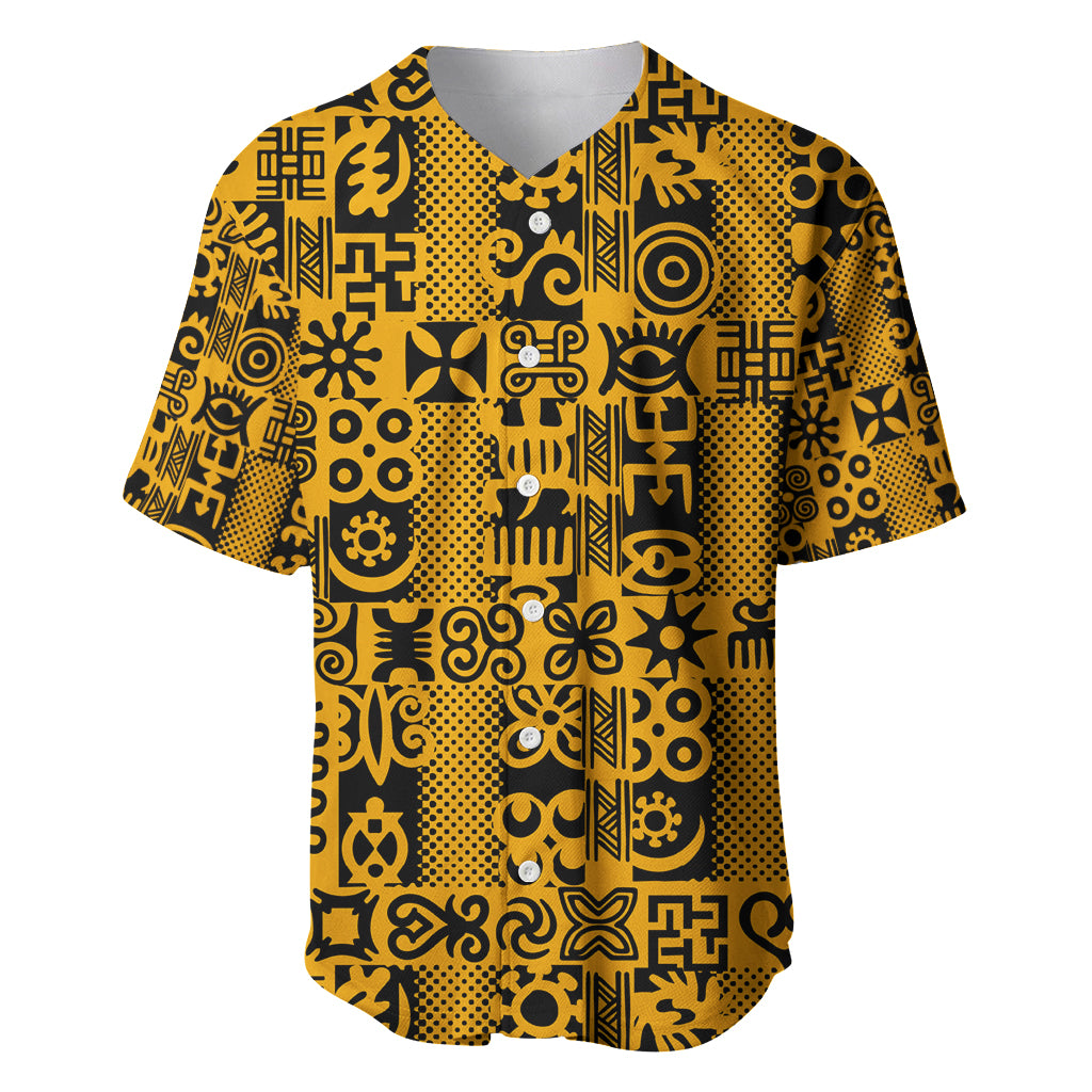 Culture Adinkra Baseball Jersey West African Yellow Art - Wonder Print Shop