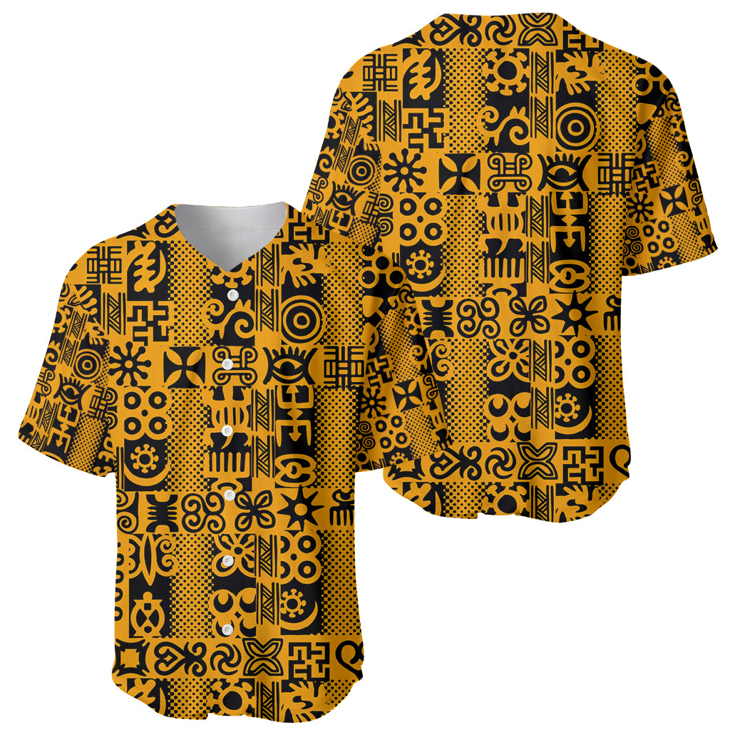 Culture Adinkra Baseball Jersey West African Yellow Art - Wonder Print Shop