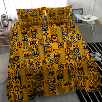 Culture Adinkra Bedding Set West African Yellow Art - Wonder Print Shop