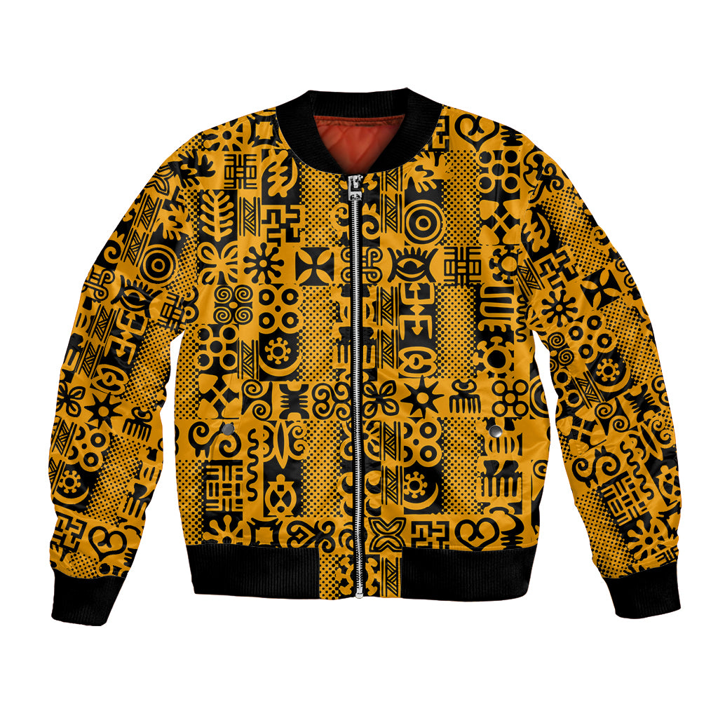 Culture Adinkra Bomber Jacket West African Yellow Art - Wonder Print Shop