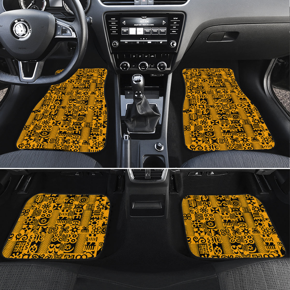 Culture Adinkra Car Mats West African Yellow Art - Wonder Print Shop