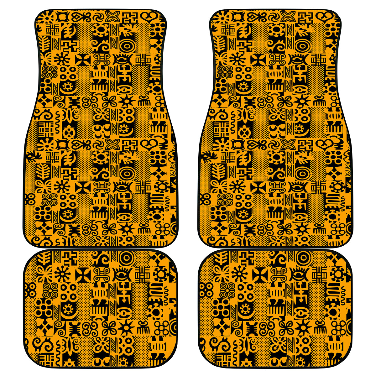 Culture Adinkra Car Mats West African Yellow Art - Wonder Print Shop