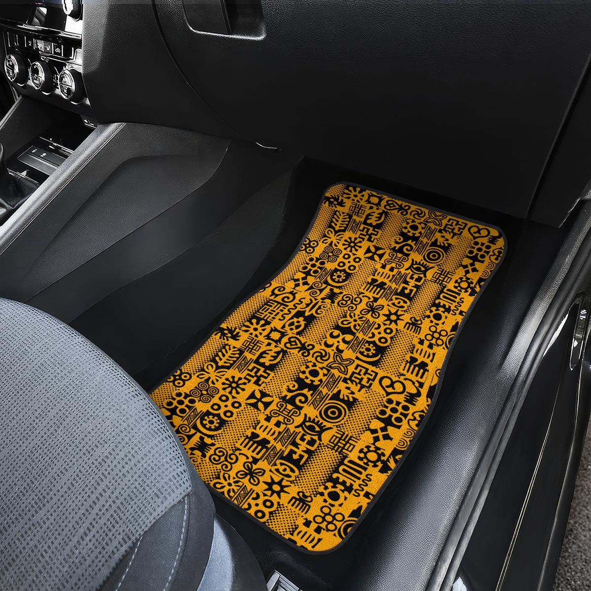 Culture Adinkra Car Mats West African Yellow Art - Wonder Print Shop