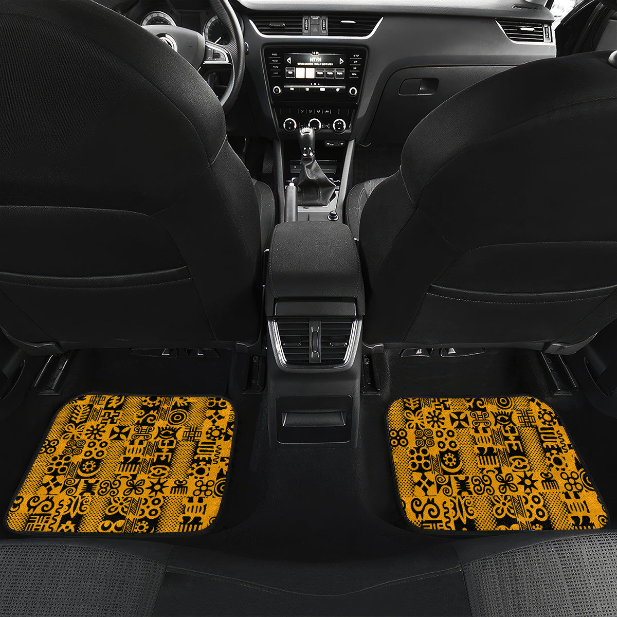 Culture Adinkra Car Mats West African Yellow Art - Wonder Print Shop