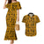 Culture Adinkra Couples Matching Mermaid Dress and Hawaiian Shirt West African Yellow Art - Wonder Print Shop