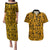 Culture Adinkra Couples Matching Puletasi and Hawaiian Shirt West African Yellow Art - Wonder Print Shop