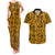 Culture Adinkra Couples Matching Tank Maxi Dress and Hawaiian Shirt West African Yellow Art - Wonder Print Shop