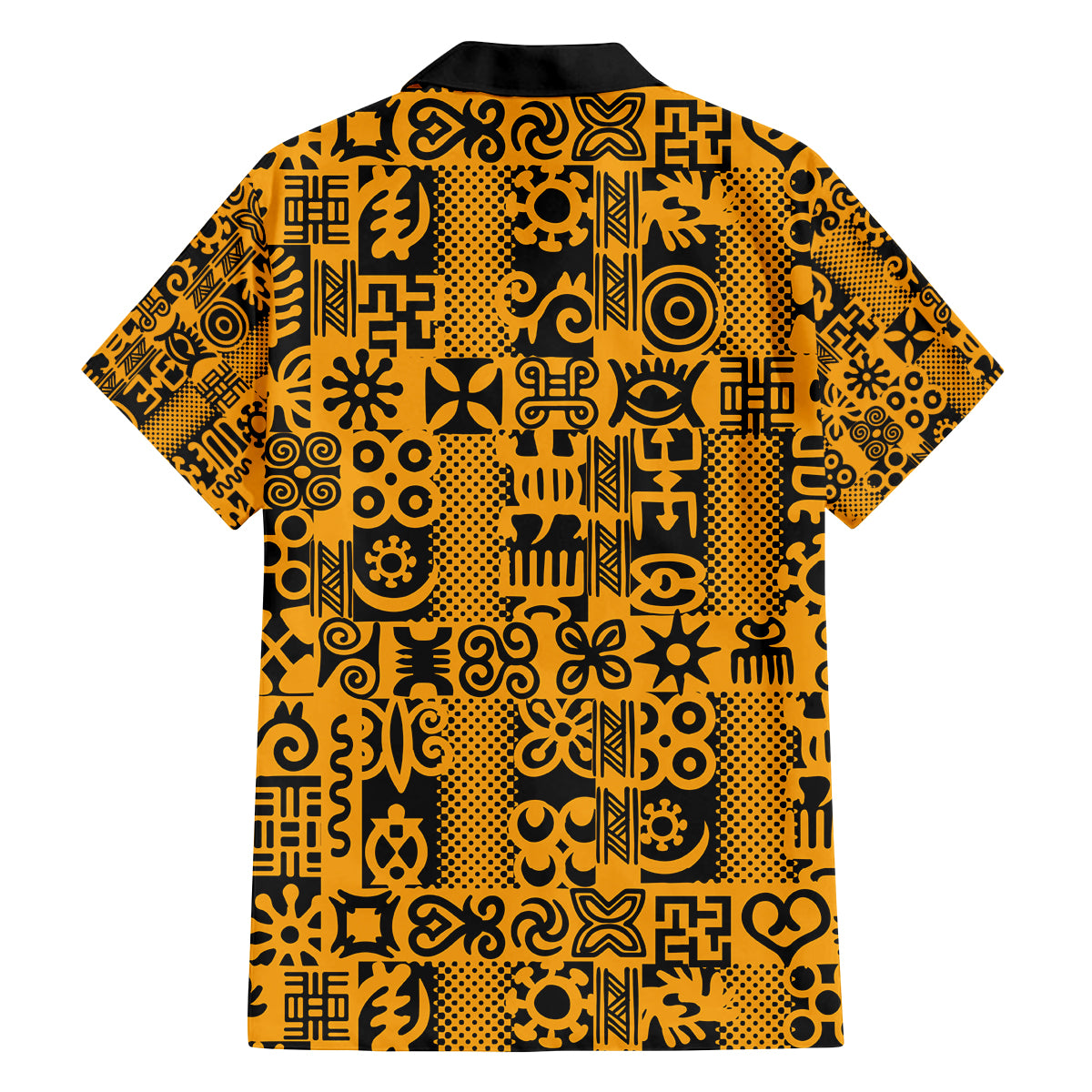 Culture Adinkra Family Matching Off The Shoulder Long Sleeve Dress and Hawaiian Shirt West African Yellow Art - Wonder Print Shop