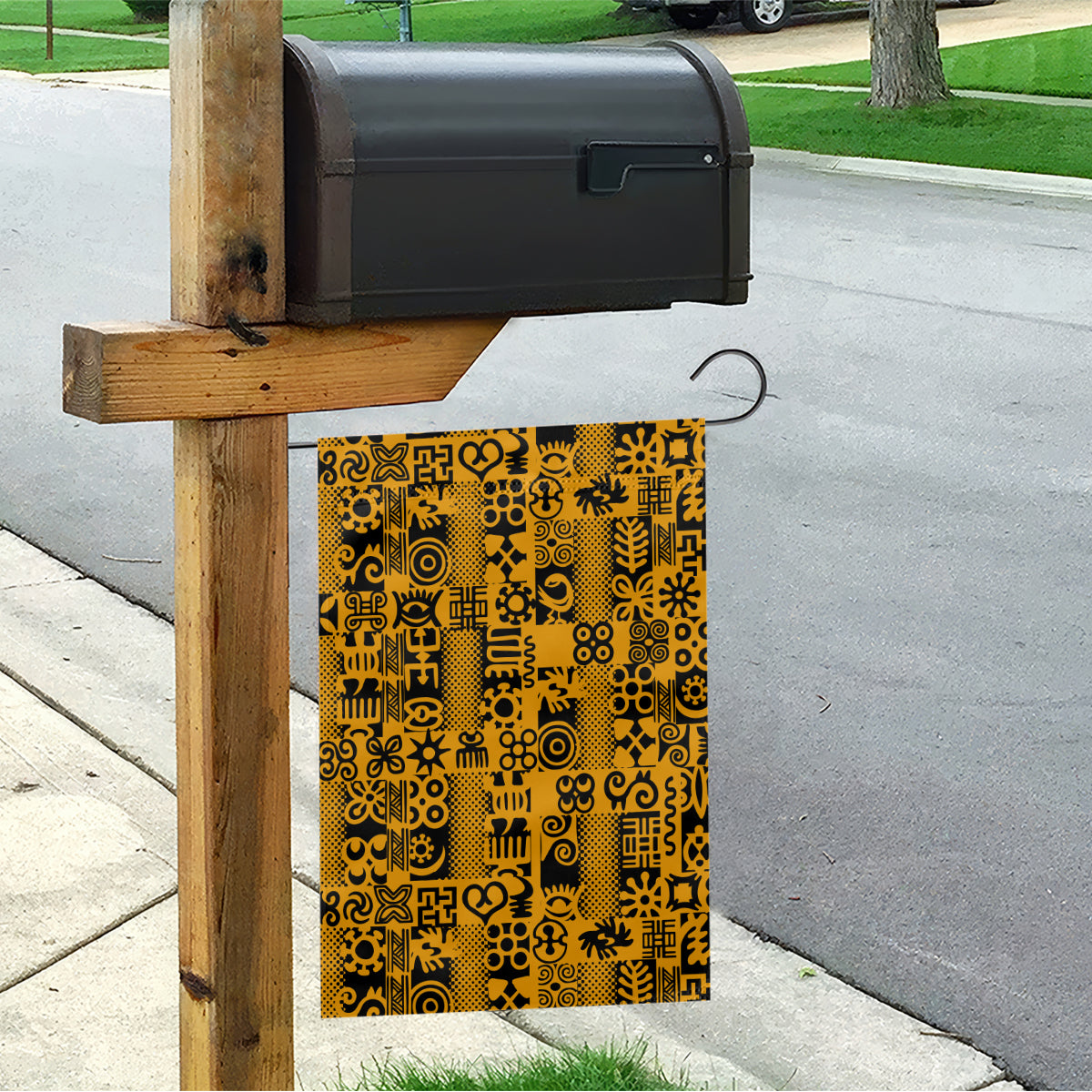 Culture Adinkra Garden Flag West African Yellow Art - Wonder Print Shop