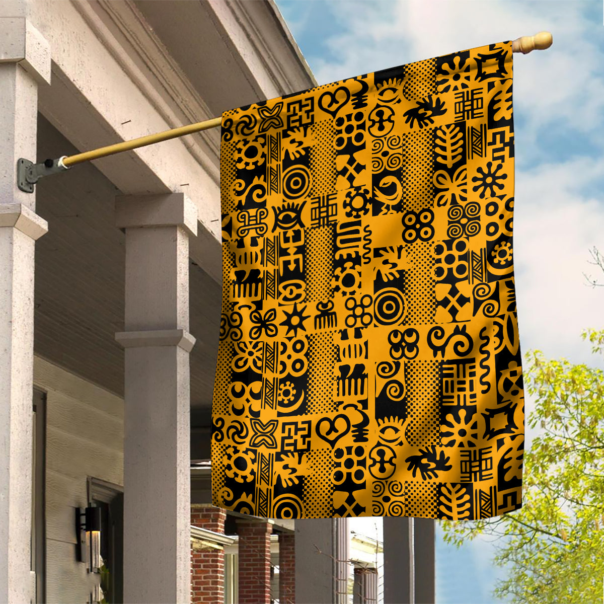 Culture Adinkra Garden Flag West African Yellow Art - Wonder Print Shop