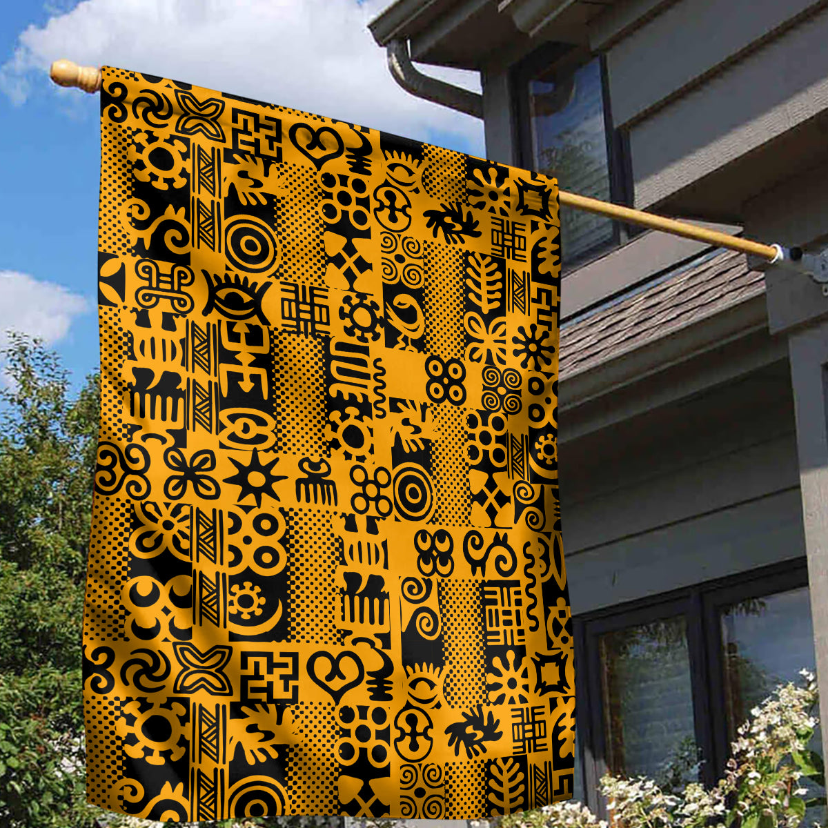 Culture Adinkra Garden Flag West African Yellow Art - Wonder Print Shop