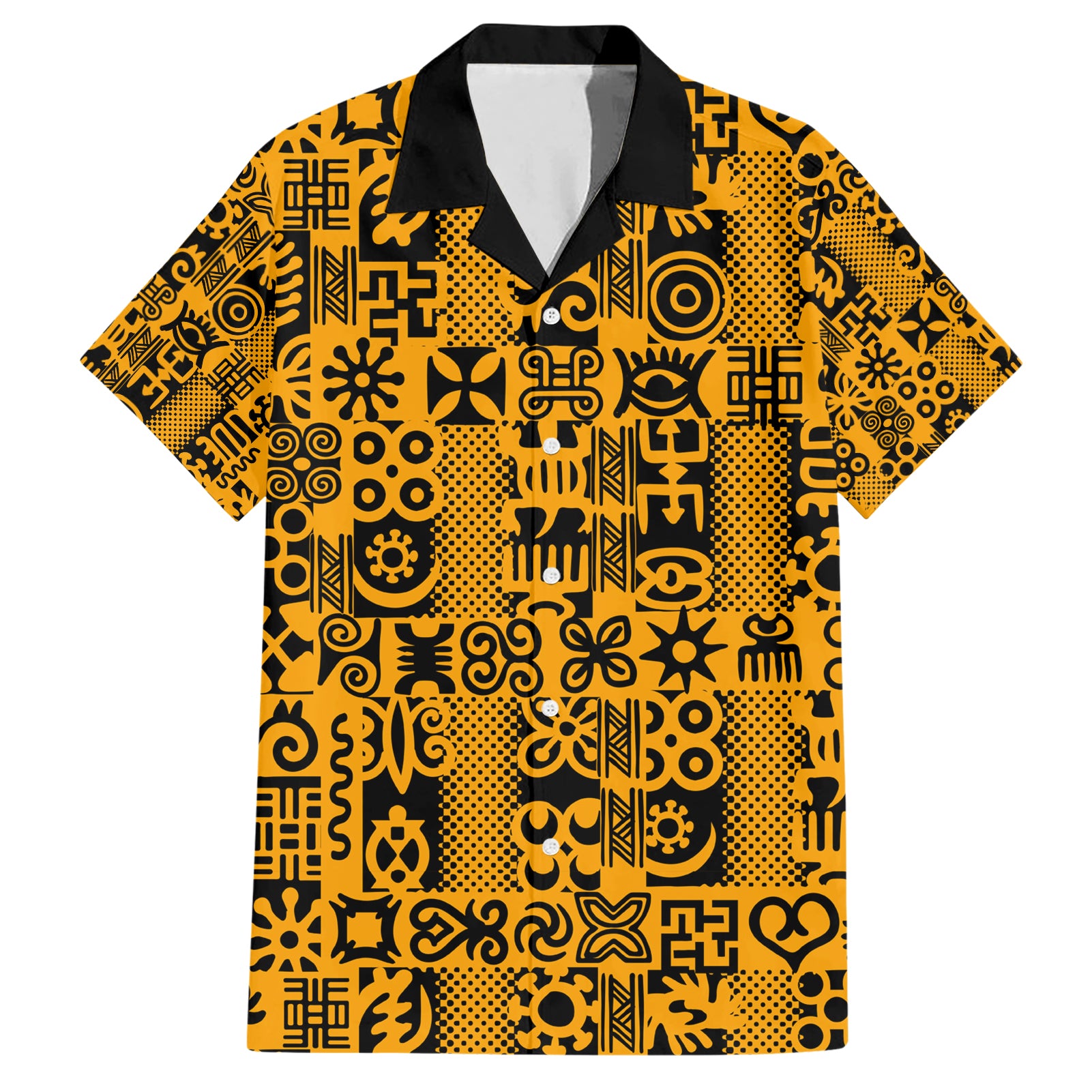 Culture Adinkra Hawaiian Shirt West African Yellow Art - Wonder Print Shop