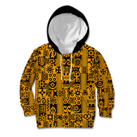 Culture Adinkra Kid Hoodie West African Yellow Art - Wonder Print Shop