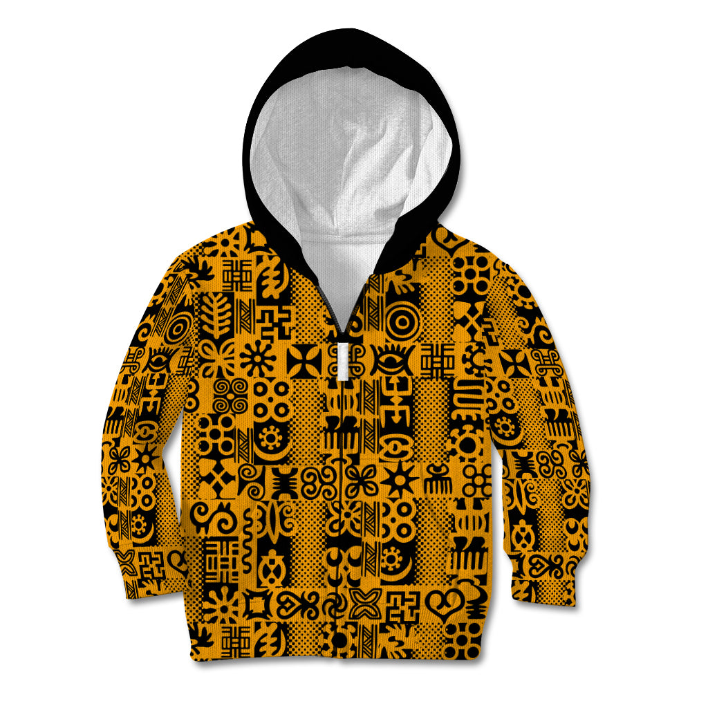 Culture Adinkra Kid Hoodie West African Yellow Art - Wonder Print Shop