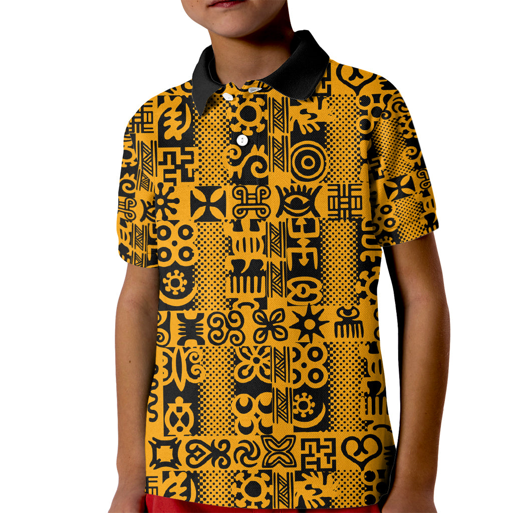 Culture Adinkra Kid Polo Shirt West African Yellow Art - Wonder Print Shop