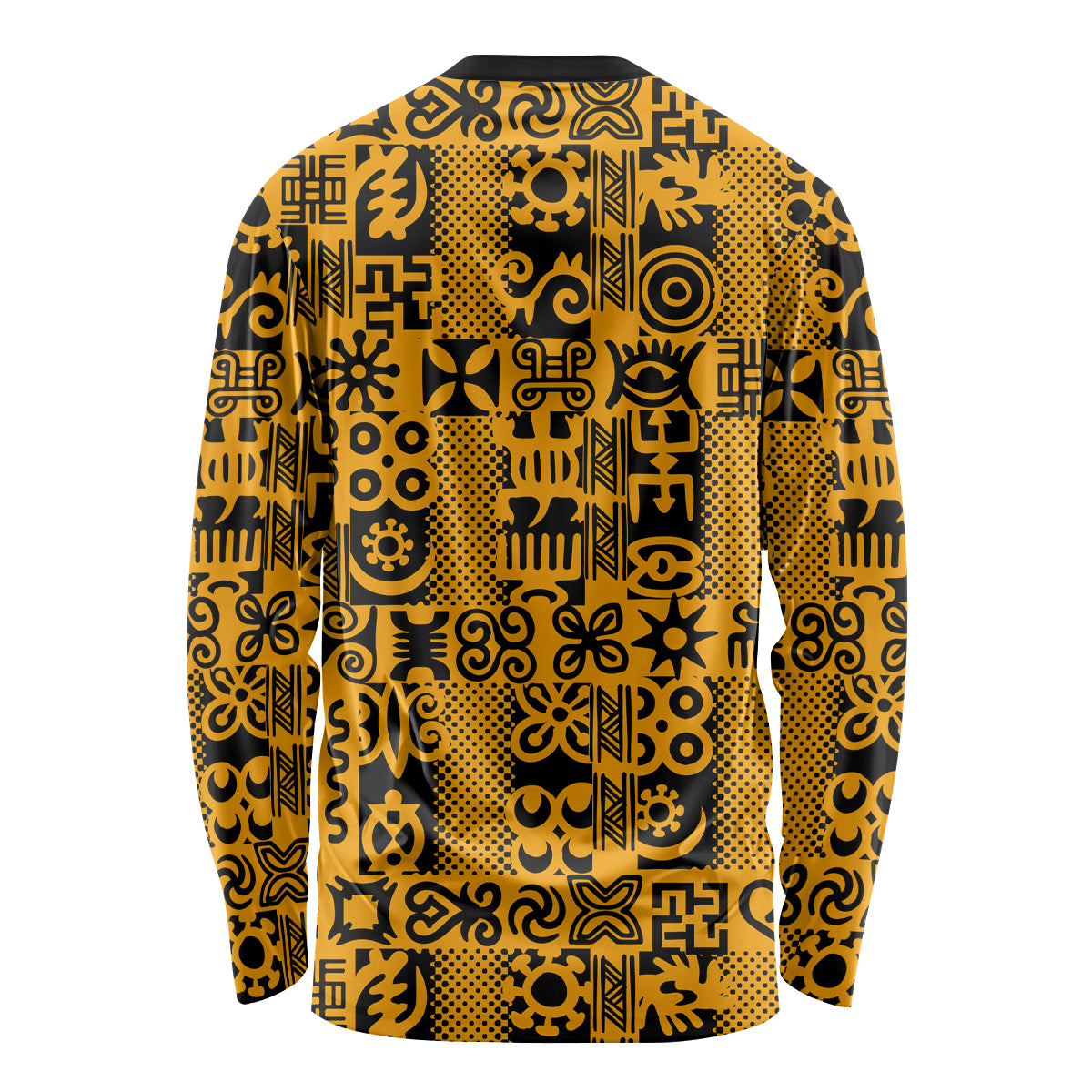 Culture Adinkra Long Sleeve Shirt West African Yellow Art - Wonder Print Shop