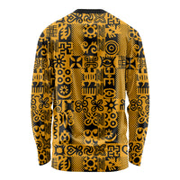 Culture Adinkra Long Sleeve Shirt West African Yellow Art - Wonder Print Shop
