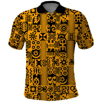 Culture Adinkra Polo Shirt West African Yellow Art - Wonder Print Shop