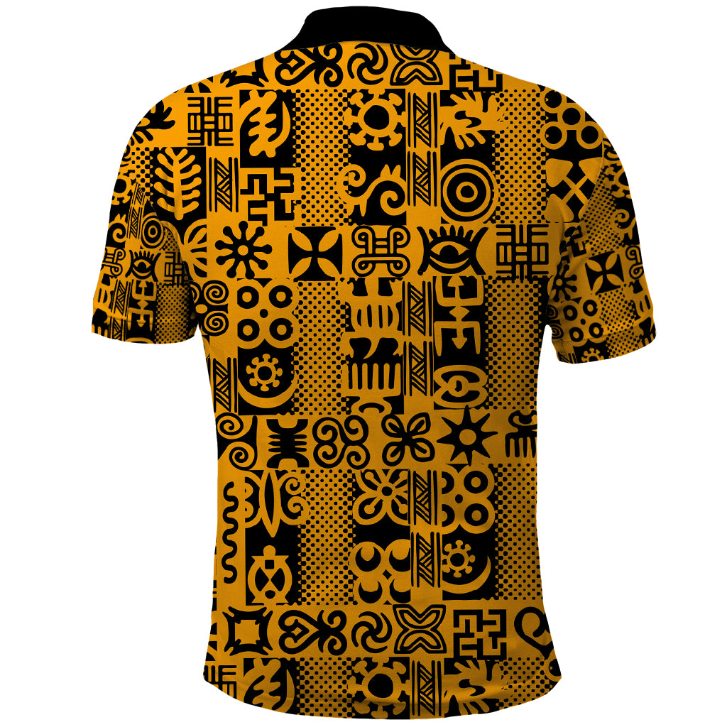 Culture Adinkra Polo Shirt West African Yellow Art - Wonder Print Shop