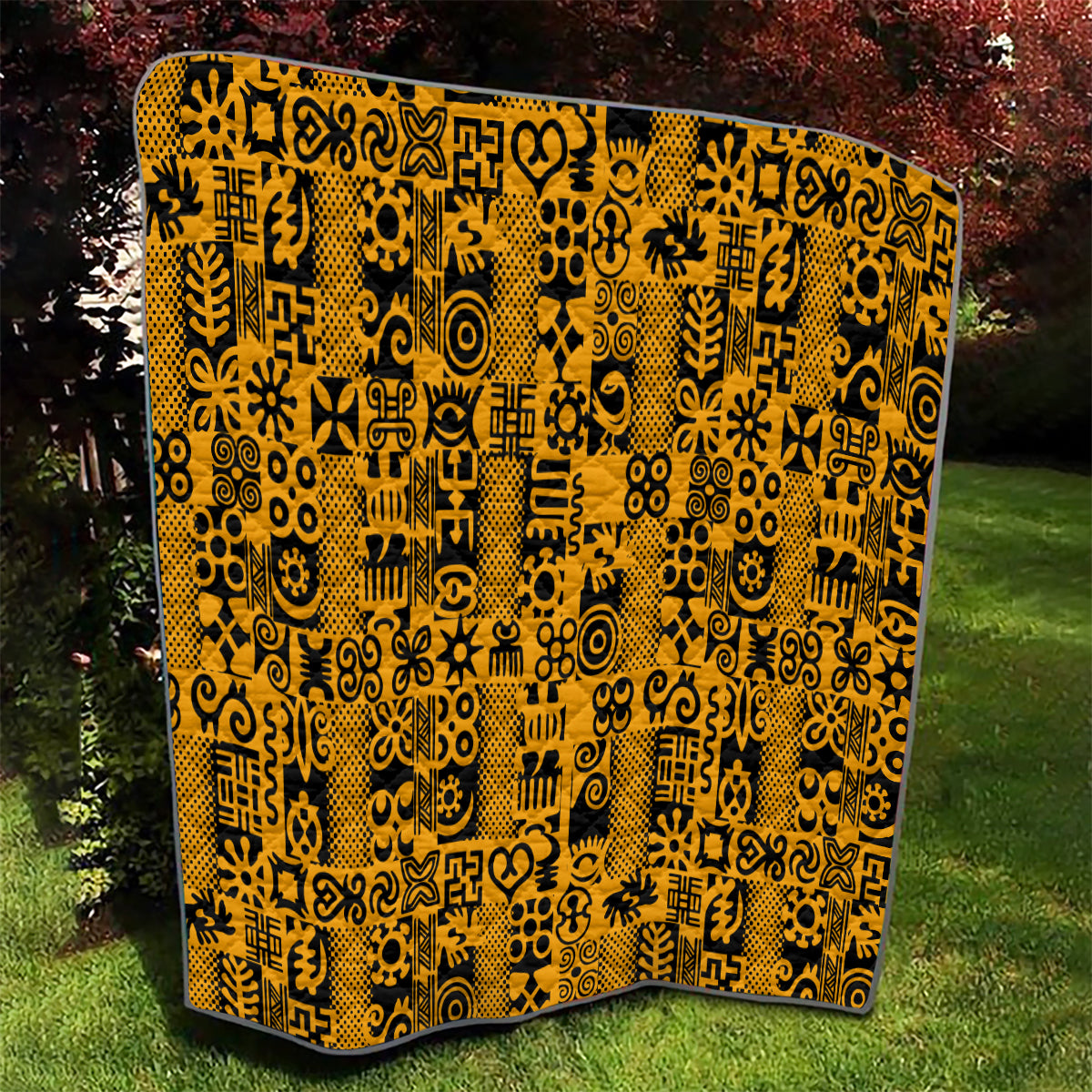 Culture Adinkra Quilt West African Yellow Art - Wonder Print Shop