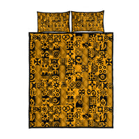 Culture Adinkra Quilt Bed Set West African Yellow Art - Wonder Print Shop