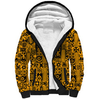 Culture Adinkra Sherpa Hoodie West African Yellow Art - Wonder Print Shop