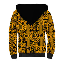 Culture Adinkra Sherpa Hoodie West African Yellow Art - Wonder Print Shop