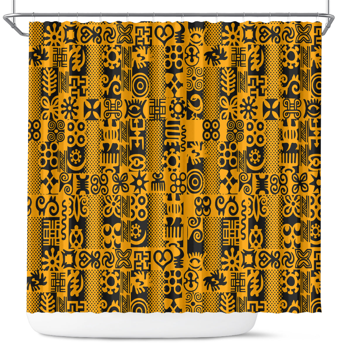 Culture Adinkra Shower Curtain West African Yellow Art