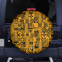 Culture Adinkra Spare Tire Cover West African Yellow Art - Wonder Print Shop