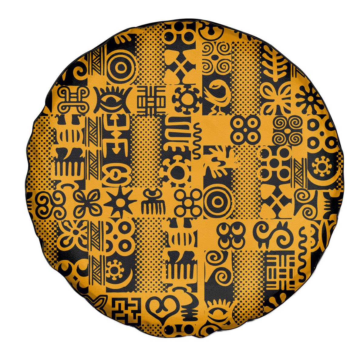 Culture Adinkra Spare Tire Cover West African Yellow Art - Wonder Print Shop
