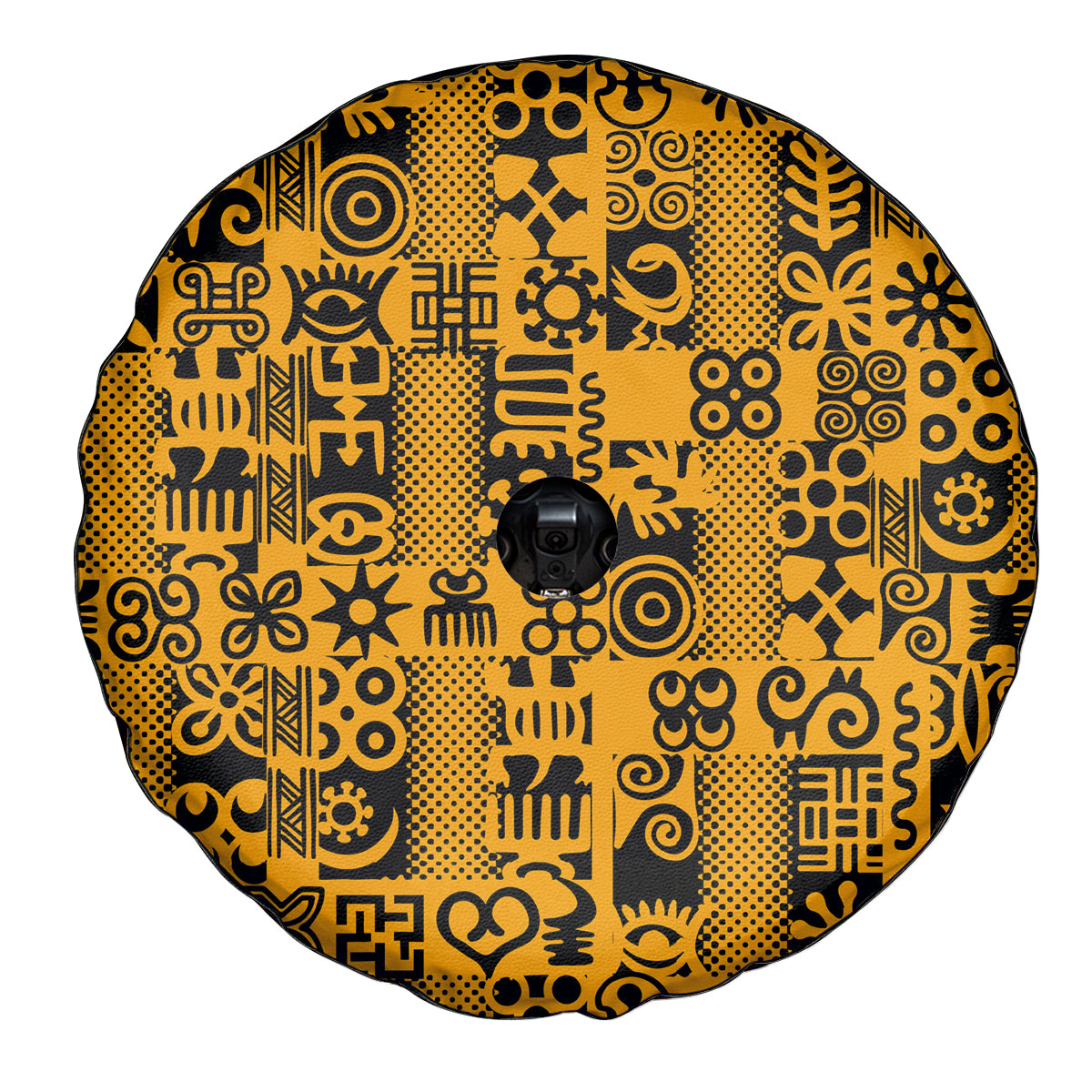 Culture Adinkra Spare Tire Cover West African Yellow Art - Wonder Print Shop