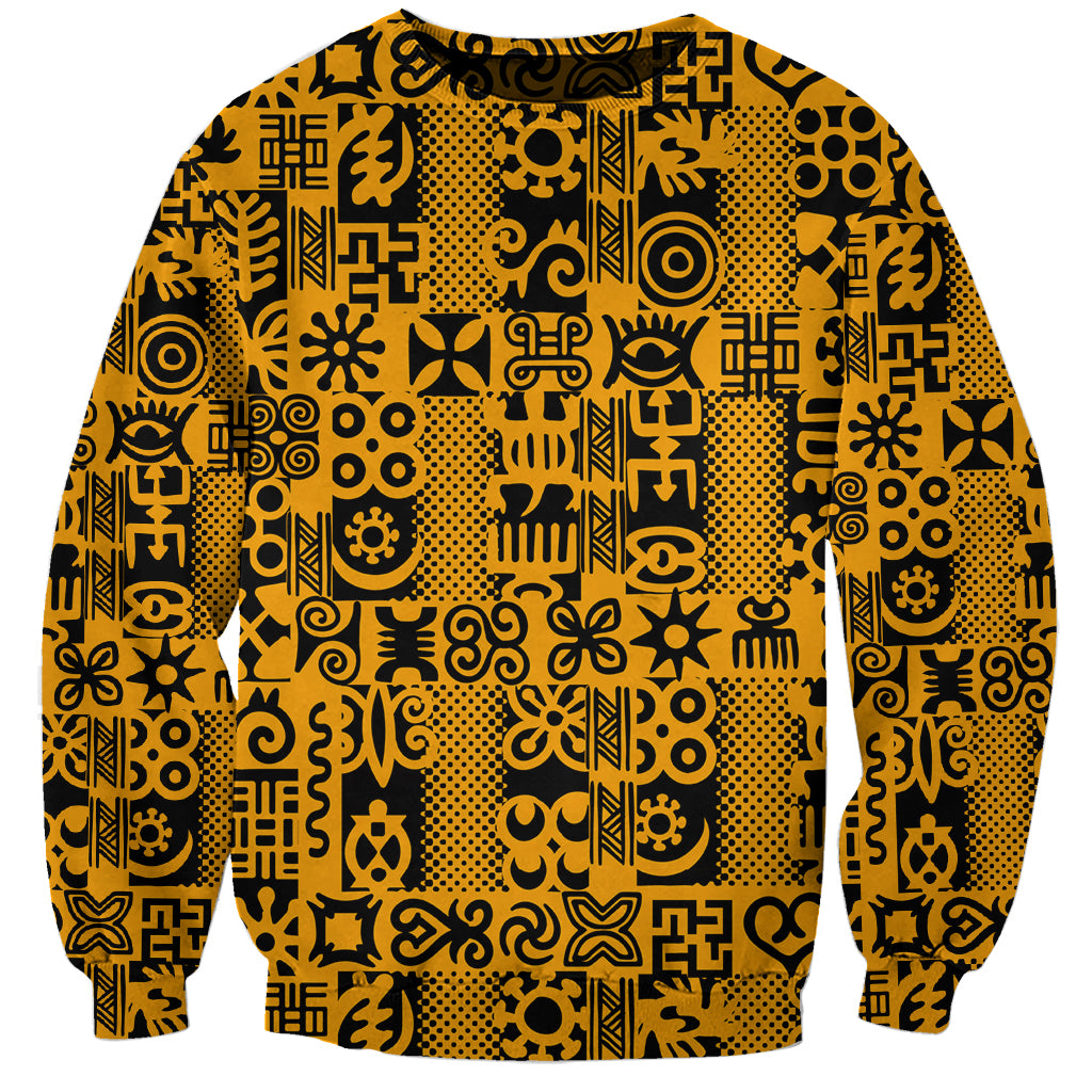 Culture Adinkra Sweatshirt West African Yellow Art - Wonder Print Shop