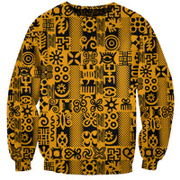 Culture Adinkra Sweatshirt West African Yellow Art - Wonder Print Shop